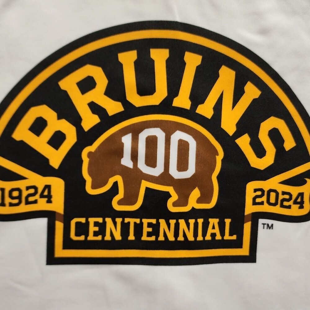 Boston Bruins 100 Centennial White Full Zip Jacket Sweatshirt - Rare - Picture 8 of 12